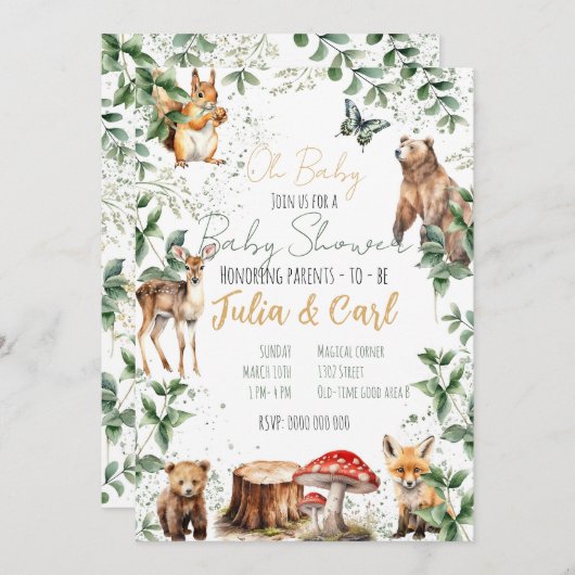 Bosbabe shower serie 01  kaart (Voorkant / Achterkant)