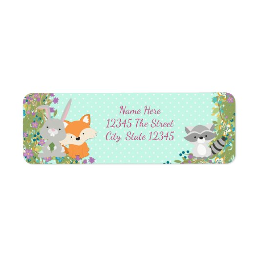 Bosbaby Shower Retouradreslabels Etiket (Voorkant)