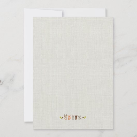 Bosbaby Shower Uitnodiging (Achterkant)