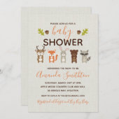 Bosbaby Shower Uitnodiging (Voorkant / Achterkant)