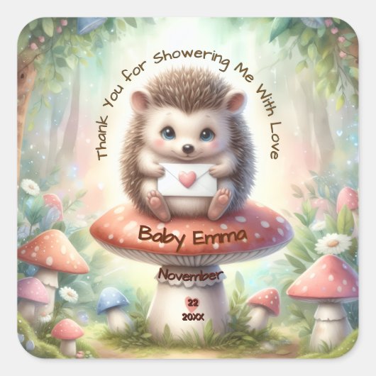 Bosbaby-verjaardagsfeestje Bedankt Sticker (Voorkant)