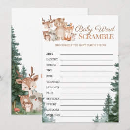 Bosbabyfeest baby woord kluis spel kaart