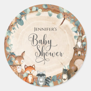Bosbabyfeest klassieke ronde sticker