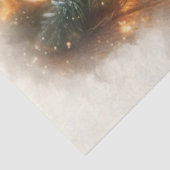 Bosbabyvos in kerstlichtjes decoupage tissuepapier (Detail)