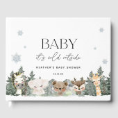 Bosbebe 'Het is koud buiten' Baby Shower Gastenboek (Voorkant)