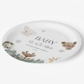 Bosbebe Het is koud buiten Baby Shower Papieren Bordje (Gekanteld)