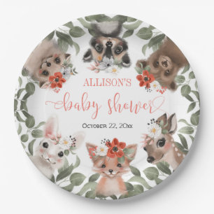 Bosbeboste beboste baby showers papieren bordje