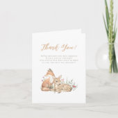 Bosbeboste dieren  Baby shower Bedankkaart (Voorkant)