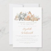 Bosbeboste dieren  Baby shower Kaart (Voorkant)