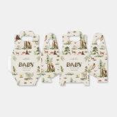 Bosbeboste dieren groen baby shower bedankdoosjes (Uitgevouwen)