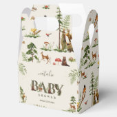 Bosbeboste dieren groen baby shower bedankdoosjes (Geopend)