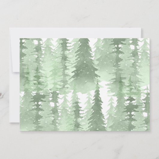 Bosbeboste dieren jongen baby shower uitnodiging (Achterkant)