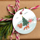 Bosbeboste dieren Schaatsen naar van Label