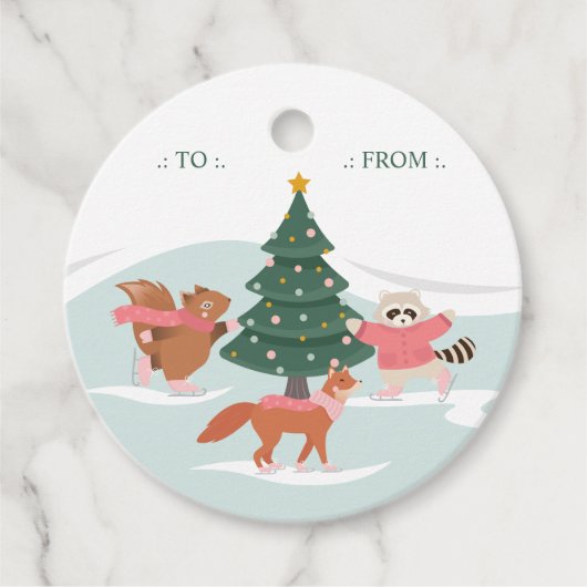 Bosbeboste dieren Schaatsen naar van Label (Voorkant)