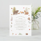 Bosbeboste dieren Schattige Baby shower Kaart (Staand voorkant)
