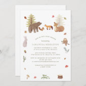 Bosbeboste dieren Schattige Baby shower Kaart (Voorkant / Achterkant)