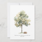 Bosbeboste dieren verticaal Baby shower plat Bedankkaart (Achterkant)