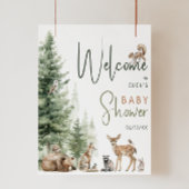 Bosbeboste dieren welkom Baby shower teken Poster