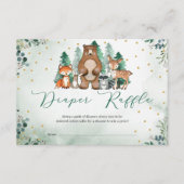 Bosbeboste dieren winter Luier Raffle Informatiekaartje (Voorkant)