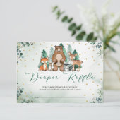 Bosbeboste dieren winter Luier Raffle Informatiekaartje (Staand voorkant)