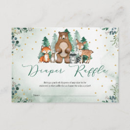 Bosbeboste dieren winter Luier Raffle Informatiekaartje