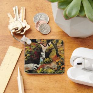 Bosbeek door August Macke Vintage Expressionisme Sleutelhanger