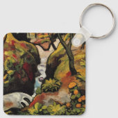 Bosbeek door August Macke Vintage Expressionisme Sleutelhanger (Achterkant)
