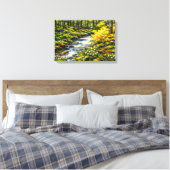 Bosbeek met Gele Wilde Bloemen Canvas Afdruk (Insitu (Slaapkamer))