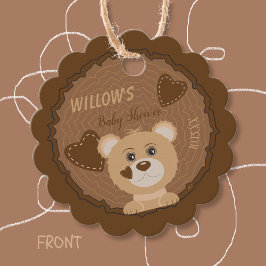 Bosbeer Baby Shower Bruine Favoritietags Bedankjes Labels