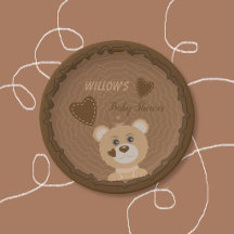 Bosbeer Baby Shower Bruine Papieren Borden