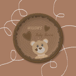 Bosbeer Baby Shower Bruine Papieren Borden Bordje