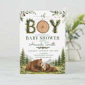 Bosbeer Baby Shower Kaart (Staand voorkant)