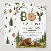Bosbeer Baby Shower Kaart (Voorkant / Achterkant)