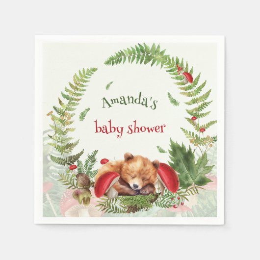 Bosbeer Baby Shower Servet (Voorkant)