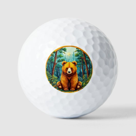 🐻 Bosbeer Golf Spel Charme Set 🐻 Golfballen (Voorkant)