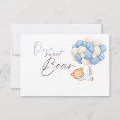 Bosbeer Jongen 1e Verjaardagsfeestje Pastel  Bedankkaart (Achterkant)