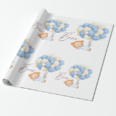 Bosbeer Jongen 1e Verjaardagsfeestje Pastel Cadeaupapier (Uitgerold)