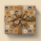 Bosbeer schattige kinderen cadeaupapier