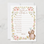Bosbeer wensen voor babyshower spelkaart kaart (Voorkant)