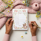 Bosbeer wensen voor babyshower spelkaart kaart