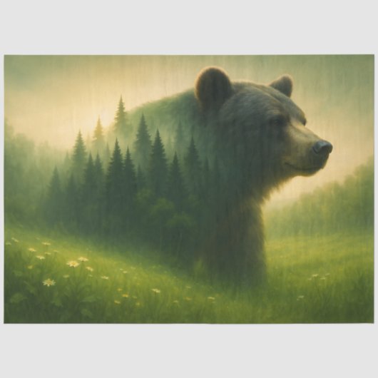 Bosbeerlandschap – Wilde natuurdecoupage Tissuepapier (Voorkant)