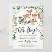 Bosbeesten oh boy baby shower kaart (Voorkant)