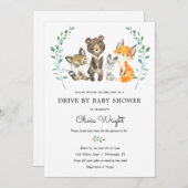 Bosbeesten rijden per Baby shower Kaart (Voorkant / Achterkant)