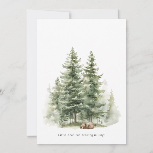 Bosbeesten "We kunnen nauwelijks wachten!" Baby Sh Kaart (Achterkant)