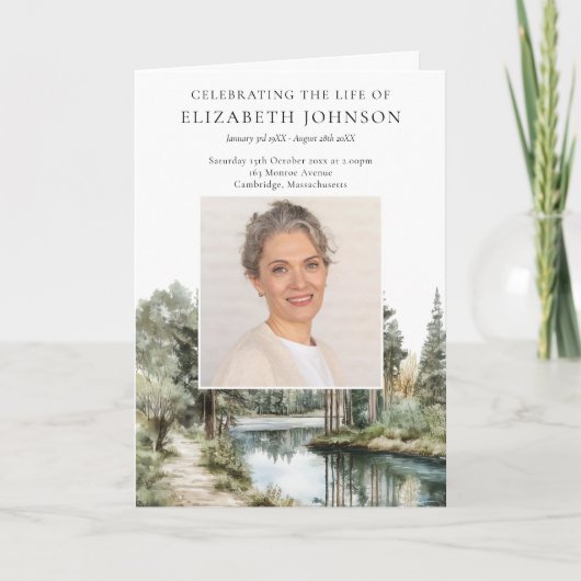 Bosbegrafenis Herdenkingsdienst Order Of Service V Programma (Voorkant)