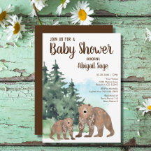 Bosberen Neutrale Aquarel Baby Shower