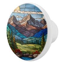Bosberg landschap vintage glas in lood