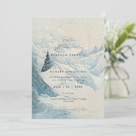 bosberg rustige moderne huwelijksuitnodiging kaart (Staand voorkant)