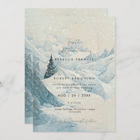 bosberg rustige moderne huwelijksuitnodiging kaart (Voorkant / Achterkant)