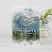 bosberg rustige moderne huwelijksuitnodiging kaart (Staand voorkant)